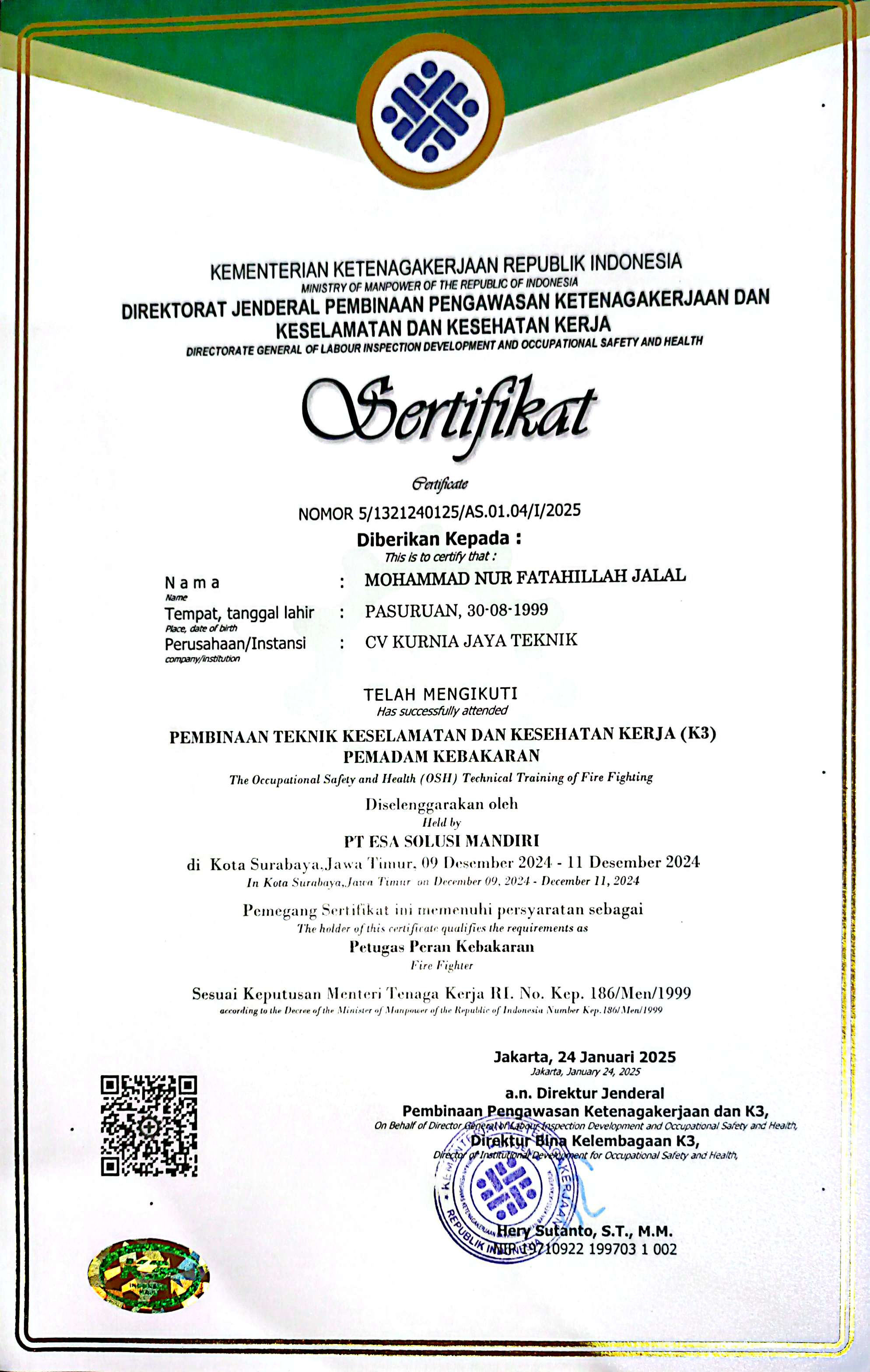 K3 - Mohammad Nur Fatahillah Jalal